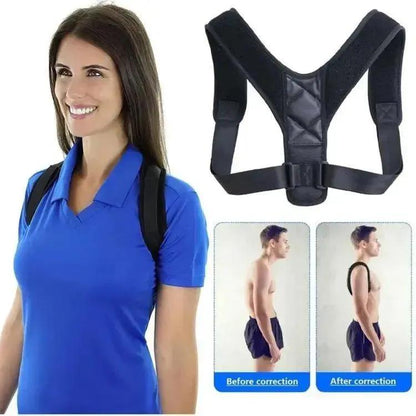 Portable Posture Corrector Belt Black Durable for Men Women
