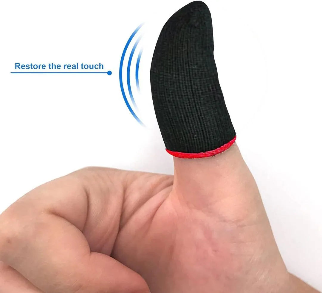 Mobile Gaming Thumb Sleeves Black Anti-Sweat Slip-Proof