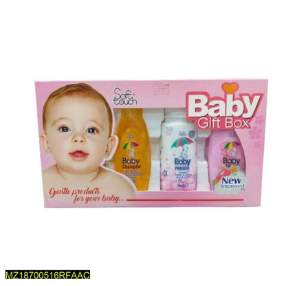 Baby Gift Box with Shampoo, Lotion, Powder, Soap