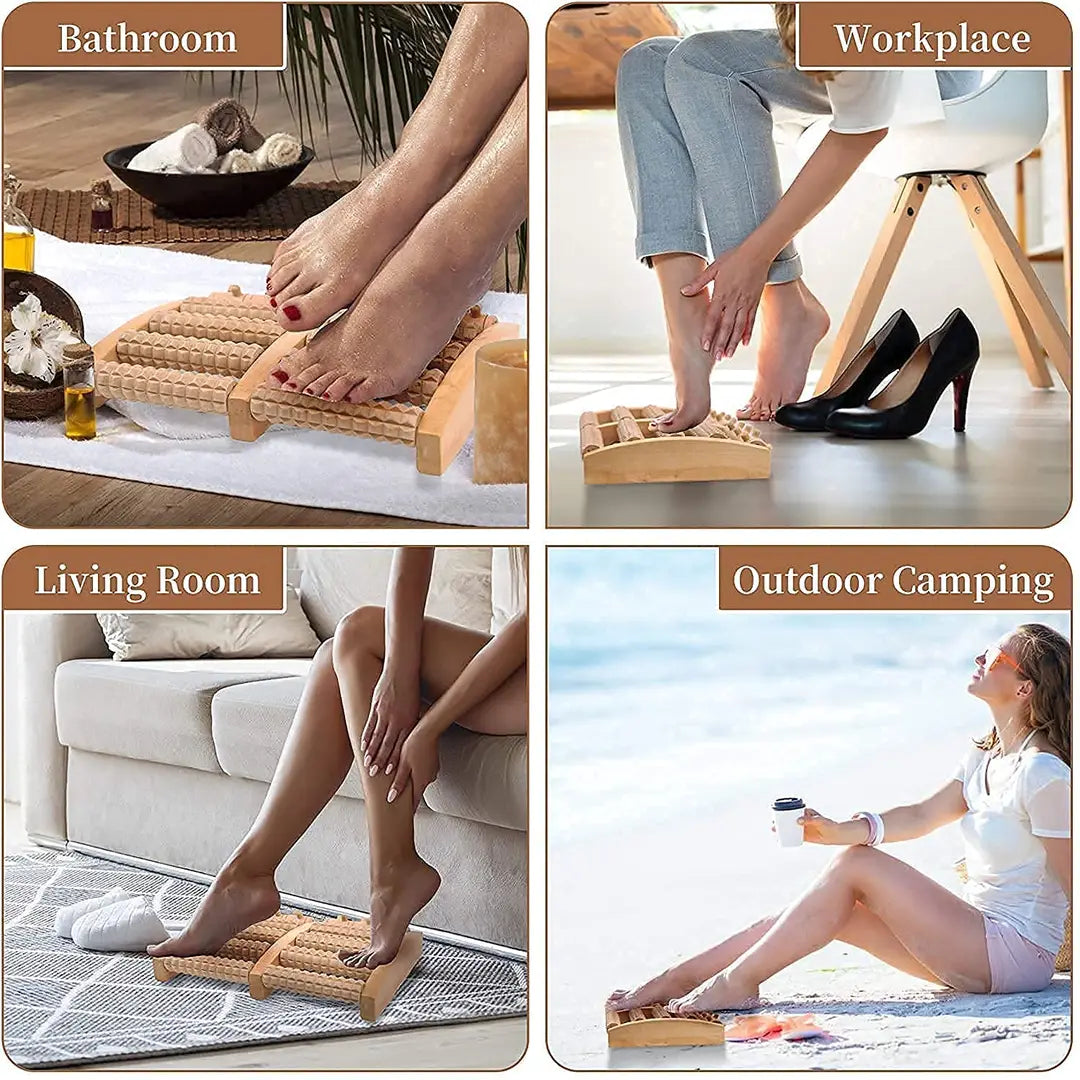 High Quality Natural Wooden Foot Massage Roller – Manual Reflexology Foot Massager