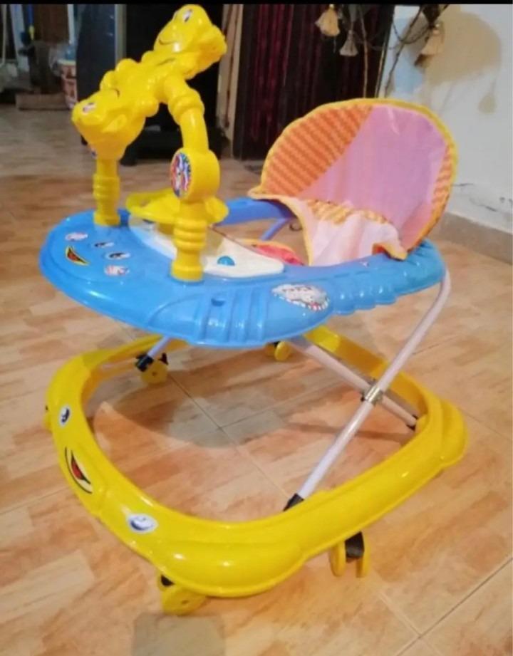 Baby Walker Yellow Blue Fiber Safety Daily Use