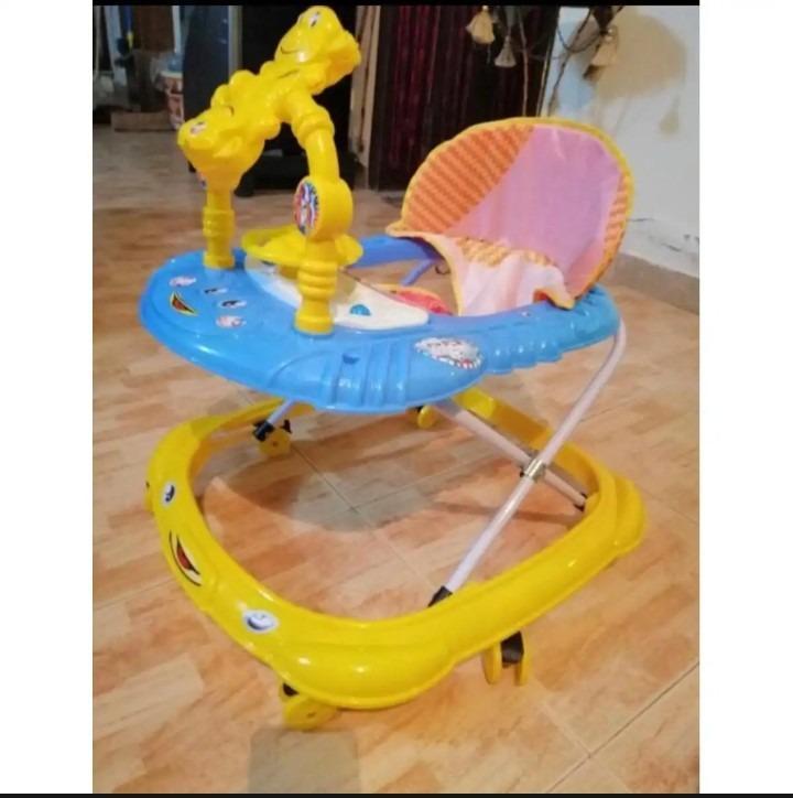 Baby Walker Yellow Blue Fiber Safety Daily Use