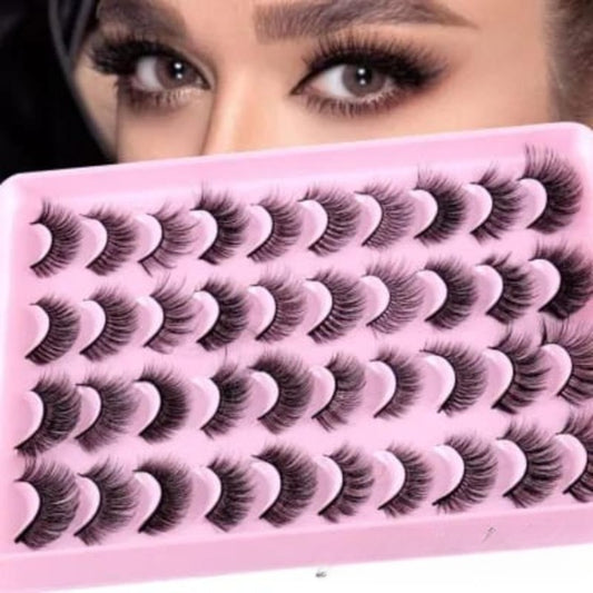 20 Pairs Eyelash Tray - Cosmetic Product Designed For Eye Care And Daily Makeup Routine (Mix Designs)