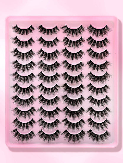 20 Pairs Eyelash Tray - Cosmetic Product Designed For Eye Care And Daily Makeup Routine (Mix Designs)
